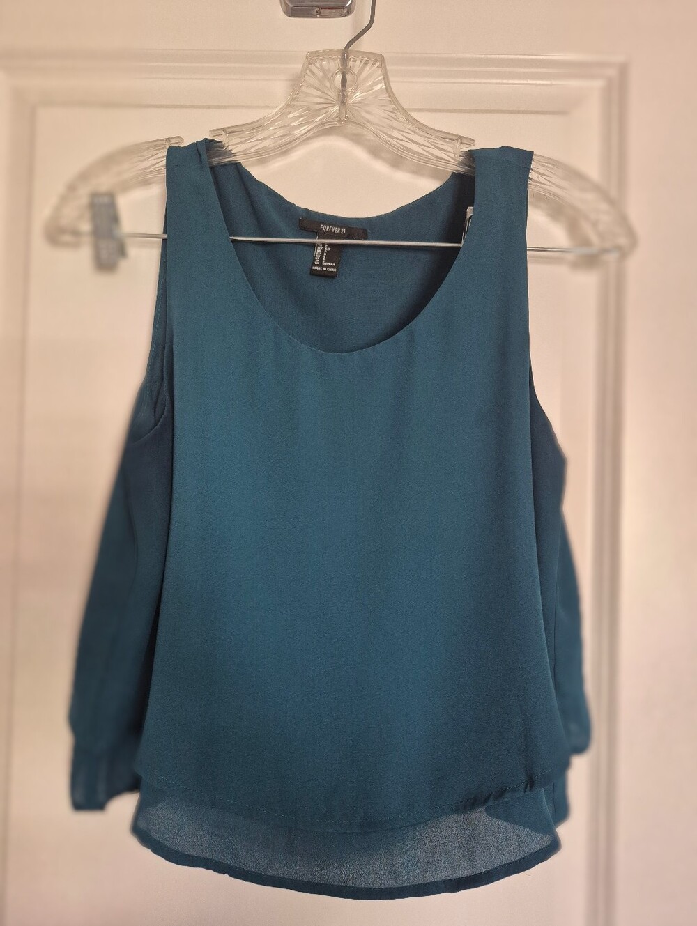 Forever 21 Teal Layered Sleeveless Camisole